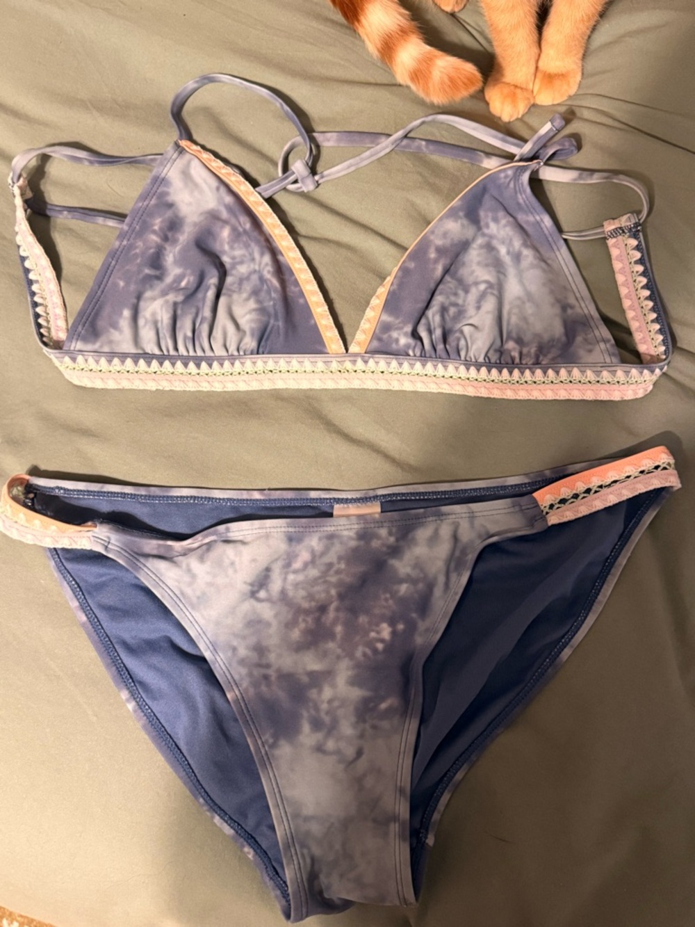 Xhilaration Blue and Light Pink Bikini Bottoms